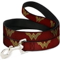 thumbnail image 1 of DC Comics Pet Leash, Dog Leash, Wonder Woman 2017 Icon Reds Golds, 4 Feet Long 1.0 Inch Wide, 1 of 4