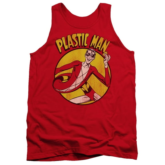 DC Comics Plastic Man Adult Tank Top Red