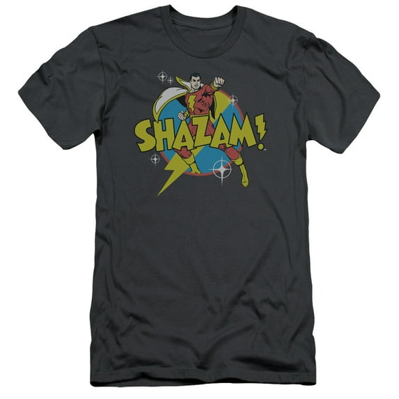 DC Comics Power Bolt S/S Adult 30/1 T-Shirt Charcoal