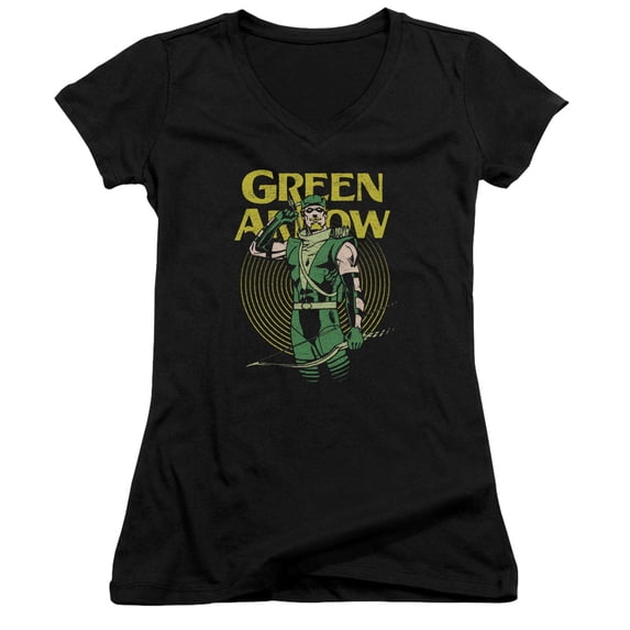 DC Comics Pull Junior Women's V-Neck T-Shirt Black