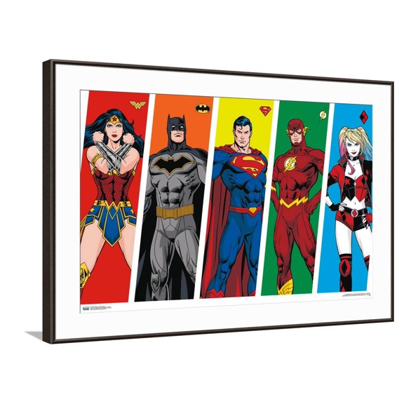 DC Comics Rainbow Lines Canvas Wall Poster, 22.375" x 34"