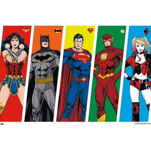 DC Comics - Rainbow Lines Wall Poster, 14.725" x 22.375"