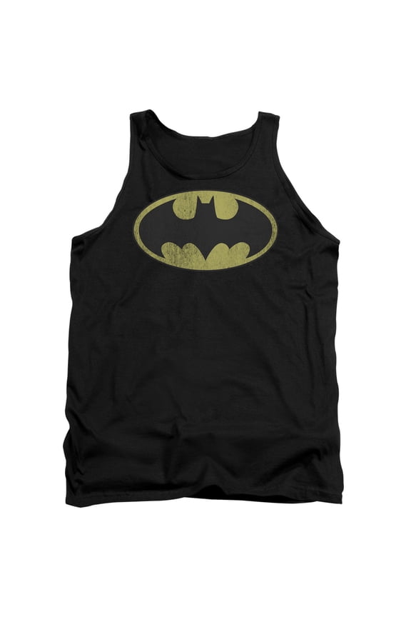 DC Comics Retro Bat Logo Distressed Adult Tank Top Black