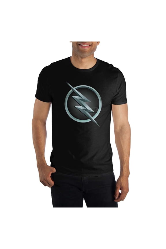 DC Comics Reverse Flash Logo Men's Black Tee T-Shirt Shirt-4XL