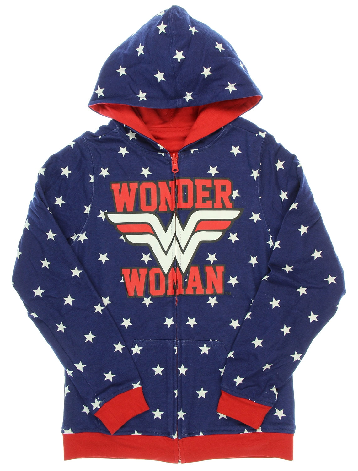 Juniors Comics DC Sweatshirt Wonder Up Hoodie Zip Reversible Woman