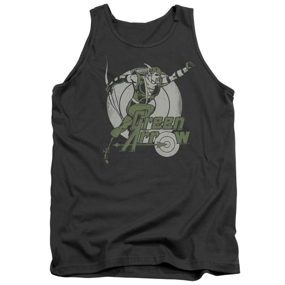 DC Comics Right On Target Adult Tank Top Charcoal