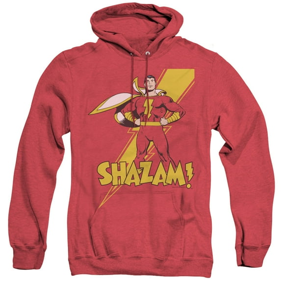 DC Comics Shazam! Adult Heather Hoodie Sweatshirt Red