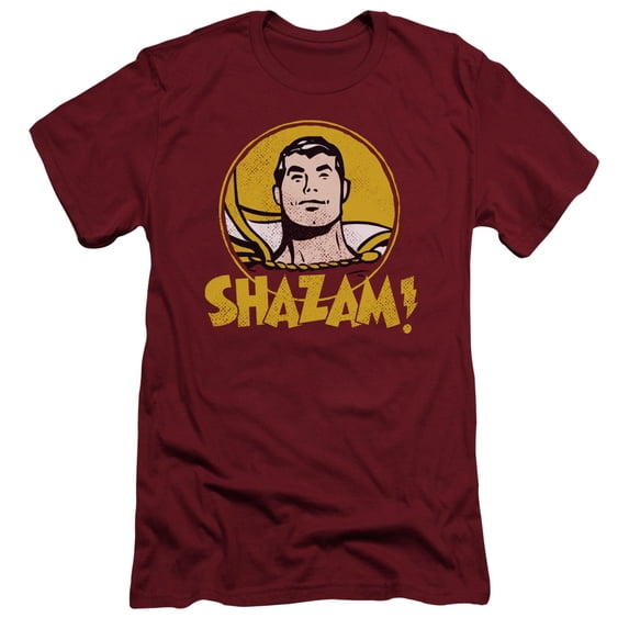 DC Comics Shazam Circle S/S Adult 30/1 T-Shirt-Cardinal