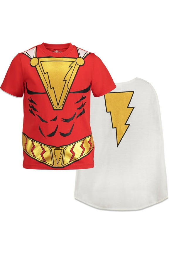 DC Comics Shazam! Little Boys T-Shirt and Cape Little Kid to Big Kid