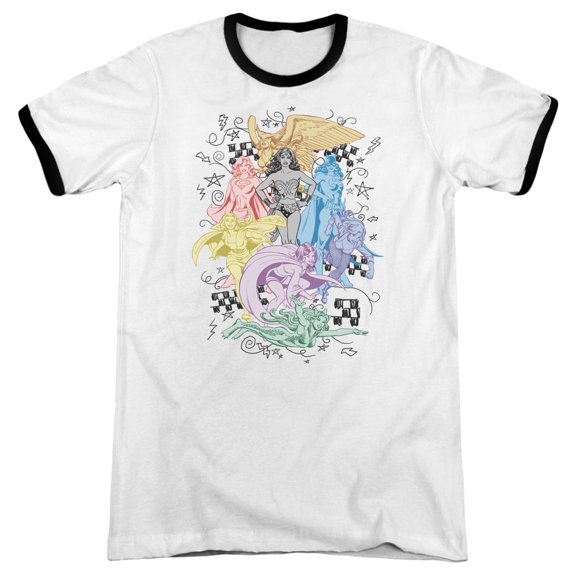 DC Comics Super Adult Ringer T-Shirt White/Black