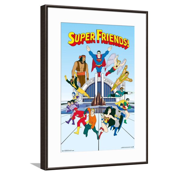 DC Comics Super Friends - Team Canvas Wall Poster, 14.725" x 22.375"