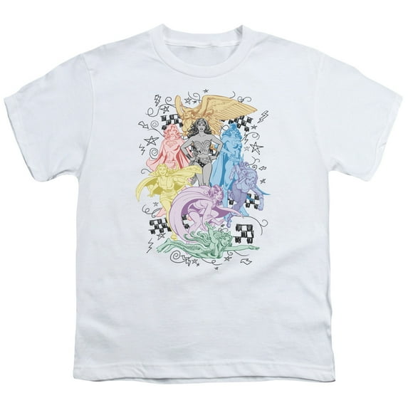 DC Comics - Super Girls Youth T-Shirt - Youth T-Shirt (Ages 8-12) / XL / White