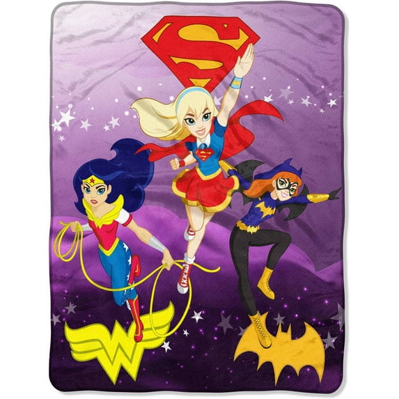 DC Comics Super Hero Girls 46" x 60" Micro Raschel Throw, 1 Each