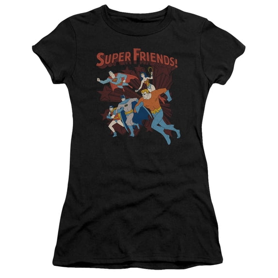 DC Comics Super Running S/S Junior Women's T-Shirt Sheer Black
