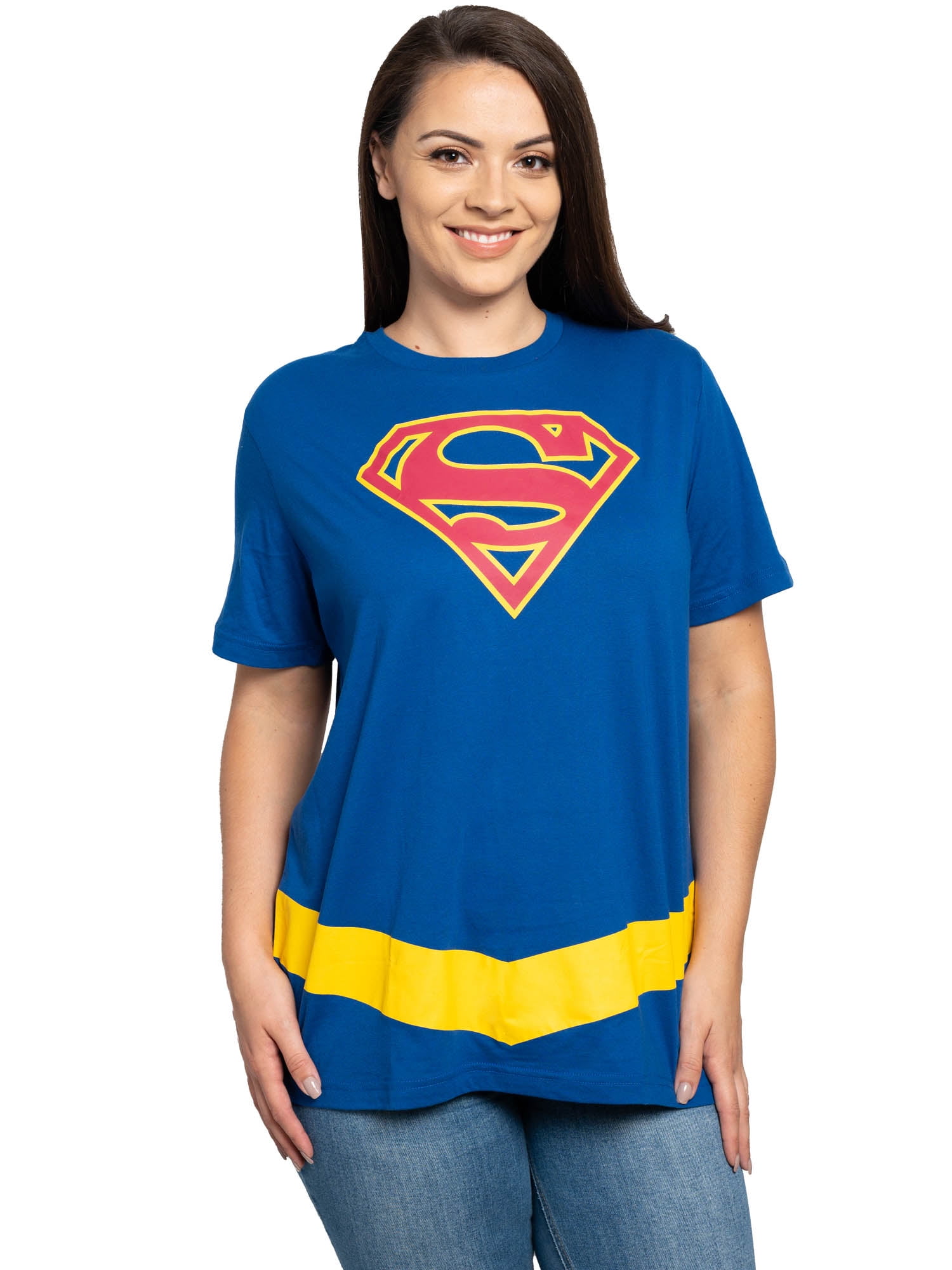 ★ ★ Women's hero monogram logo short sleeve t-s DC Comics Supergirl Superman Logo Hero Costume T-Shirt