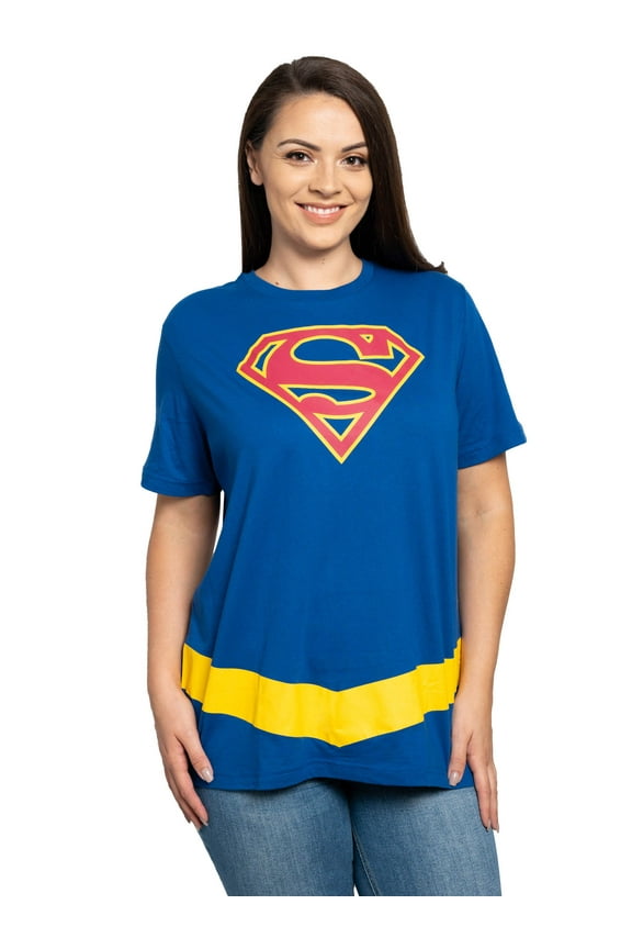 Supergirl Superman Logo Hero Costume T-Shirt, Women's Plus