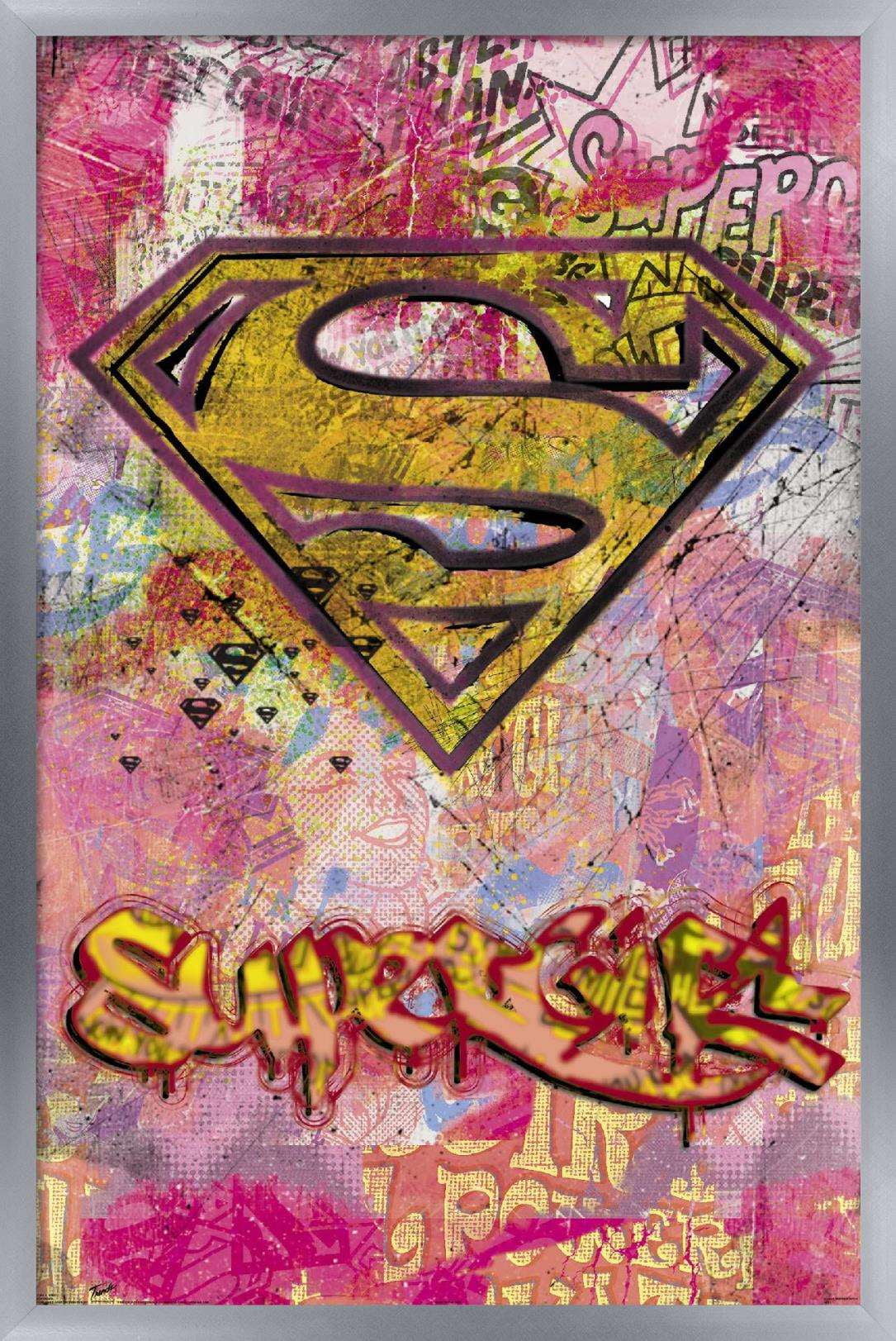 DC Comics - Supergirl Wall Poster, 14.725" x 22.375", Framed