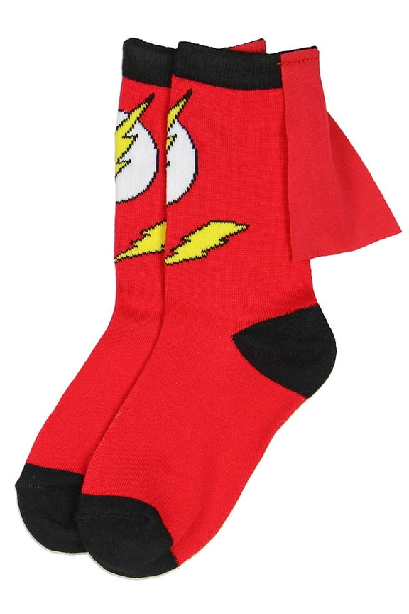 DC Comics Superhero Batman Superman The Flash Youth Boys Caped Crew Socks