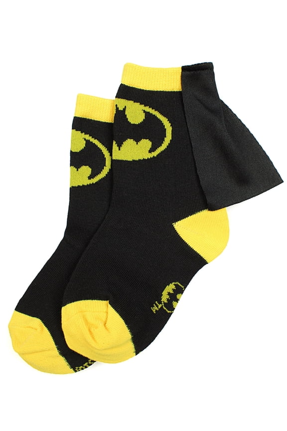DC Comics Superhero Batman Superman The Flash Youth Boys Caped Crew Socks