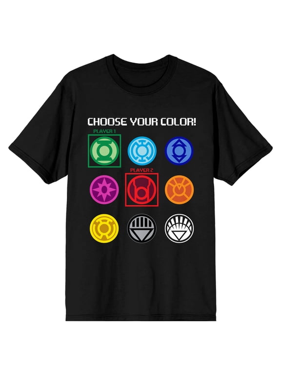 DC Comics Superhero Choose Your Color Gaming Specialty Soft Hand Print Men's Black Tee T-Shirt Shirt-XX-Large