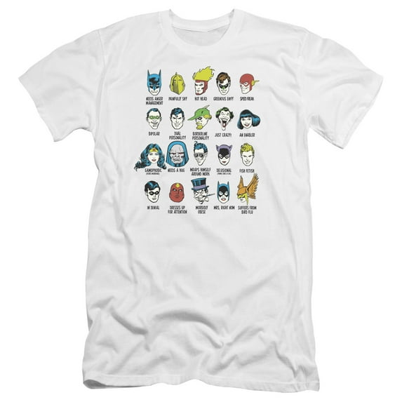 DC Comics Superhero Issues Premium Canvas Adult Slim Fit 30/1 T-Shirt White