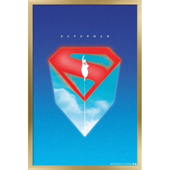 DC Studios Superman (2025) - Illustrated Shield Wall Poster, 22.375" x 34" Framed