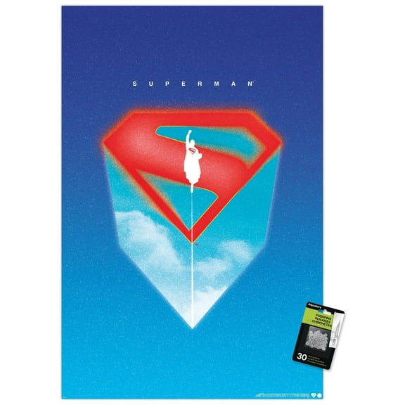 DC Studios Superman (2025) - Illustrated Shield Wall Poster with Pushpins, 22.375" x 34"