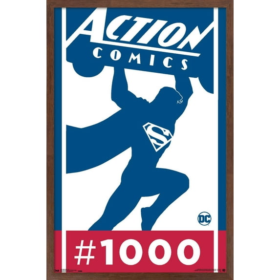 DC Comics - Superman - Action Comics 1000 Wall Poster, 22.375" x 34", Framed