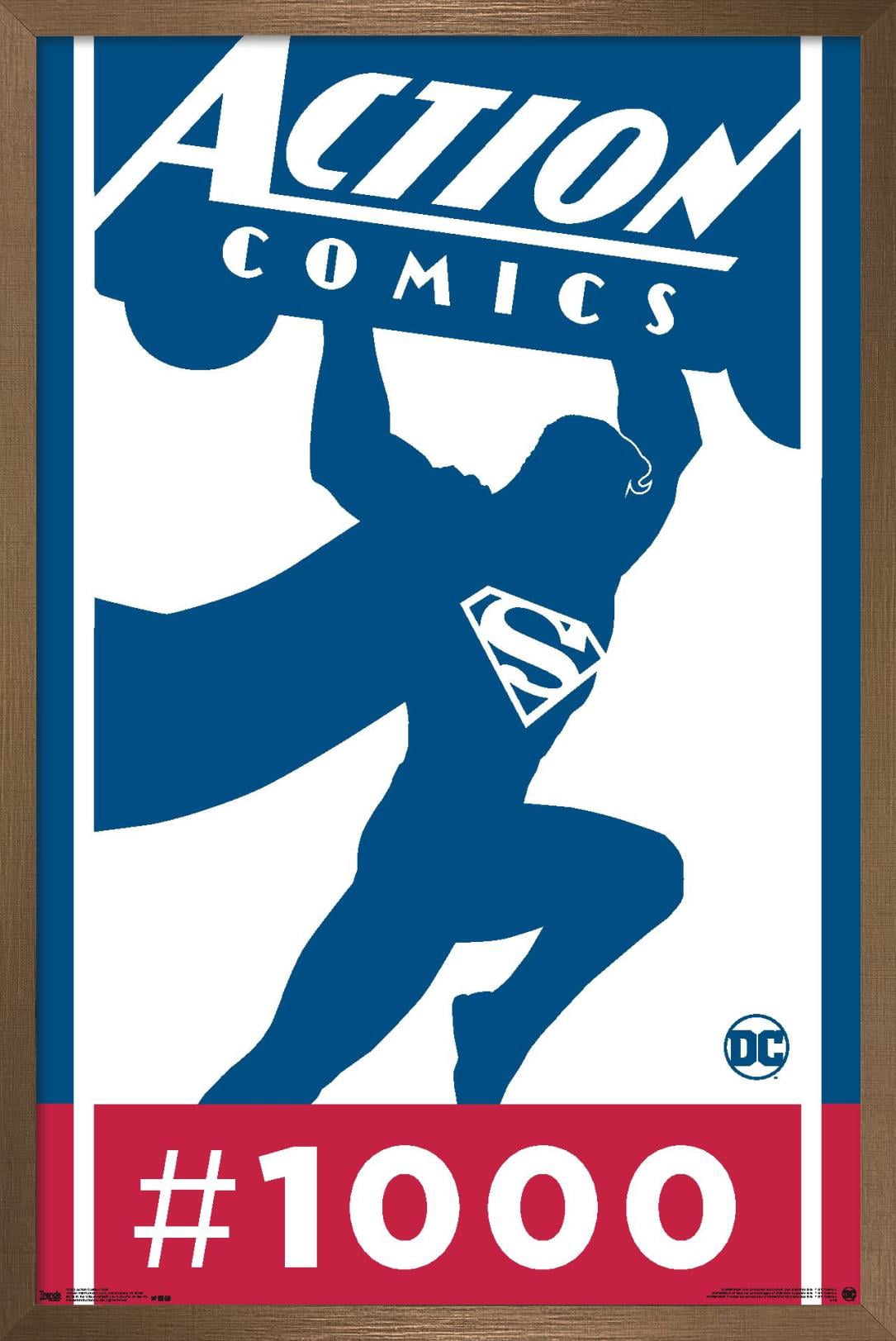 DC Comics - Superman - Action Comics 1000 Wall Poster, 22.375" x 34", Framed