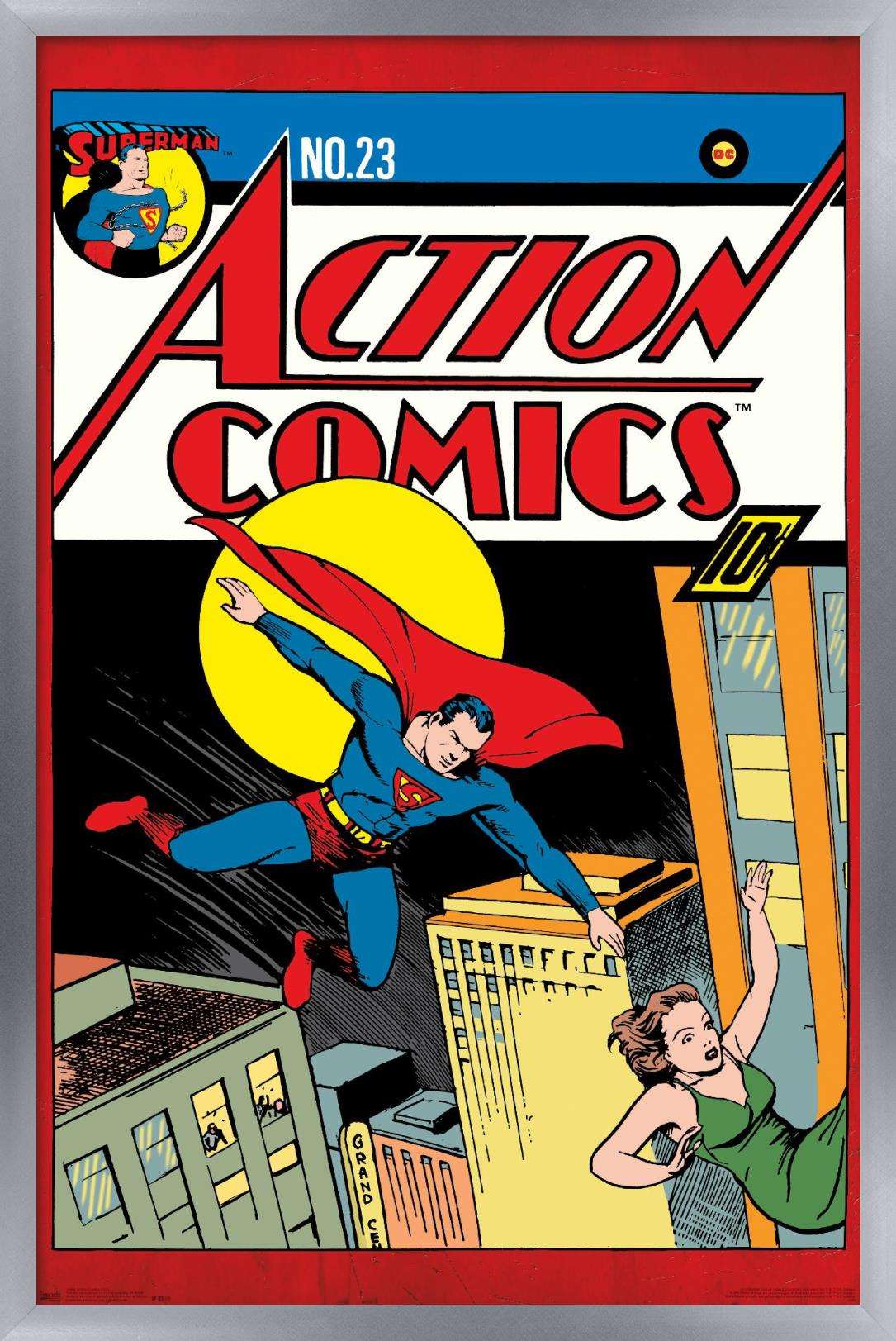 DC Comics - Superman - Action Comics 23 Wall Poster, 14.725" x 22.375", Framed