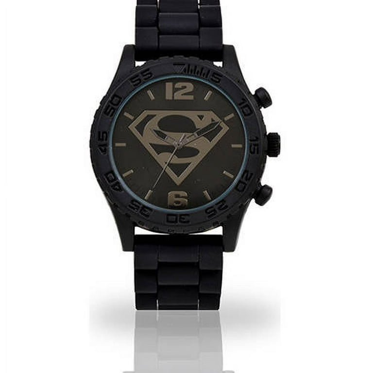 DC Comics Superman Adult Male Watch Black Rubber Strap SUP9113