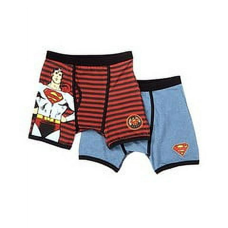 DC Comics Superman Boys Underwear, 2 Pack Vintage Stripe Boxer Briefs  (Little Boys & Big Boys) 
