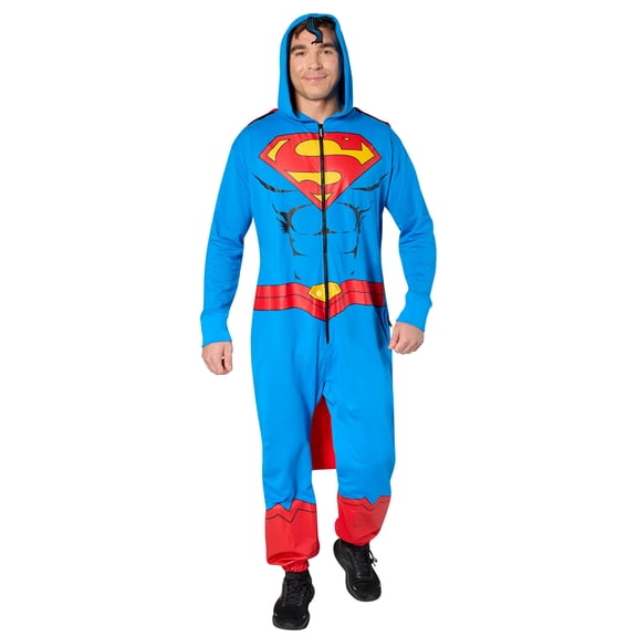 DC Comics Superman Comfy Wear Zipsters Costume for Adults by Rubies, Men's Large