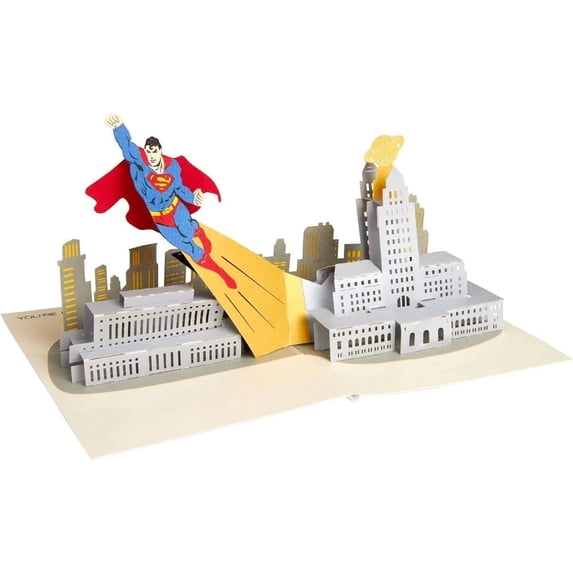 PopCraft DC Comics Superman Pop-Up Greeting Card for Men - You’re my Superman - Displayable 3D Card - Birthday, Romantic, Holidays, Valentines Day, Anniversary, Gift for Husband, Him, Dad - 5 x 7 in