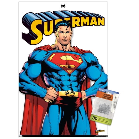 DC Comics - Superman Feature Series Wall Poster with Push Pins, 14.725" x 22.375"