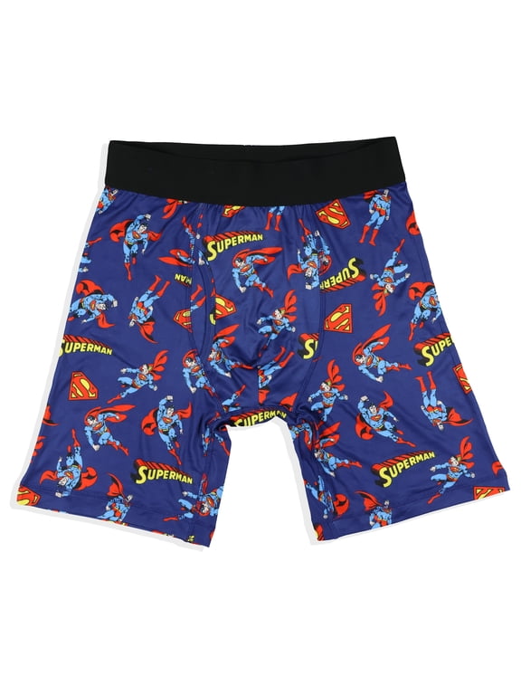 DC Comics Superman Logo Character Boxer Briefs Men's All Over Print Justice League Clark Kent Underwear
