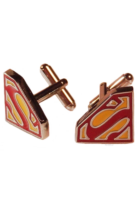 DC Comics Superman Logo Enamel/Silvertone Metal Cufflinks