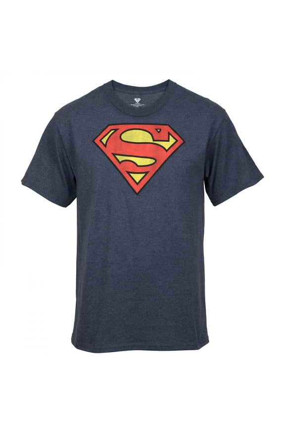 DC Comics Superman Logo Navy Heather T-Shirt-Small