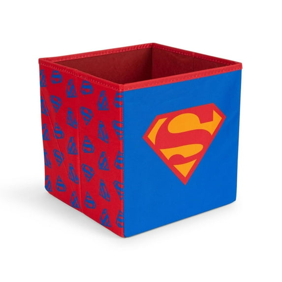 DC Comics Superman Logo Storage Bin Cube Organizer | 11 Inches