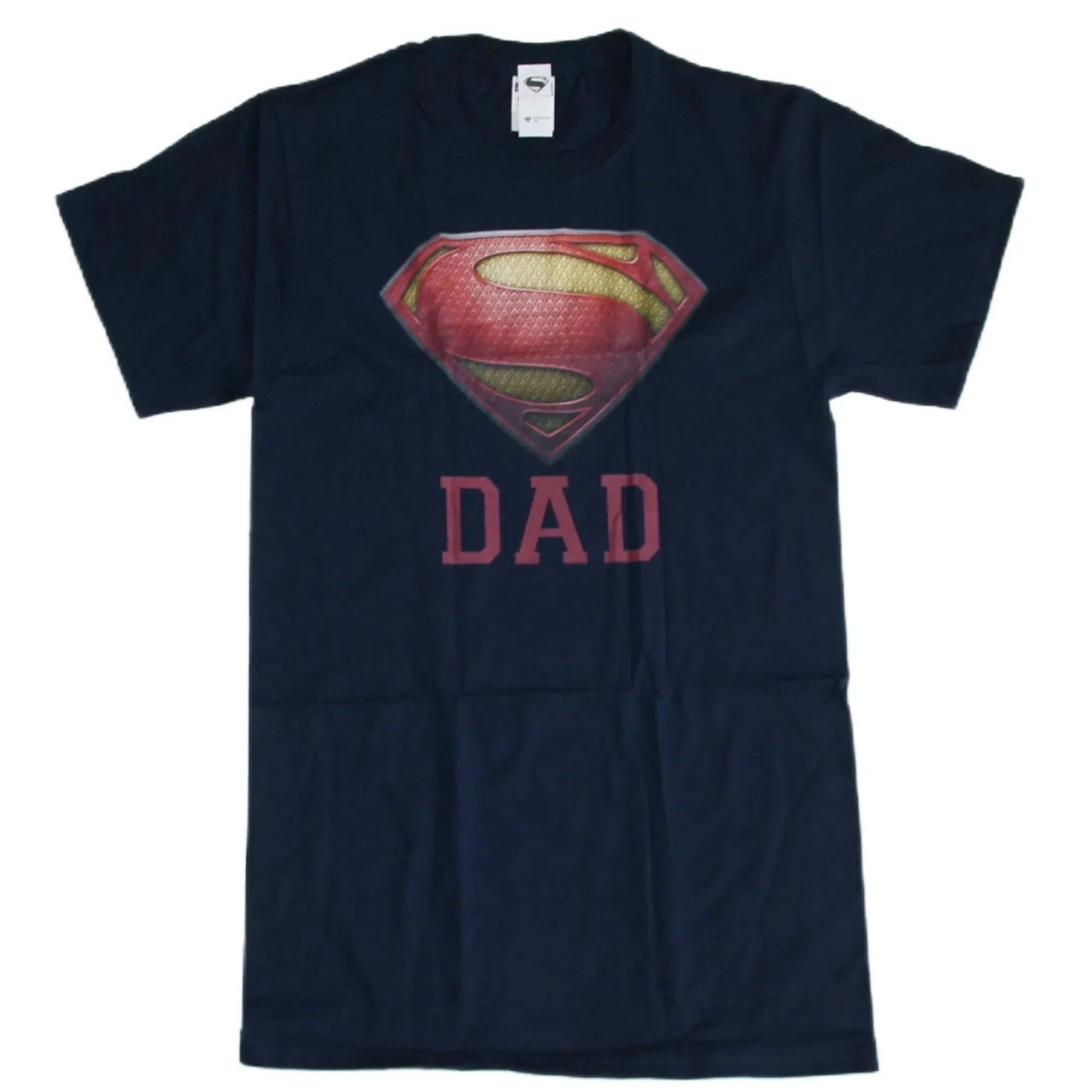 DC Comics Superman Man Of Steel Men's Blue Super Dad T-Shirt Size
