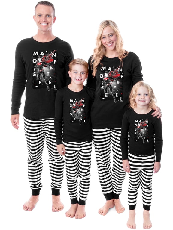 DC Comics Superman Man Of Steel Tight Fit Cotton Matching Family Pajama Set