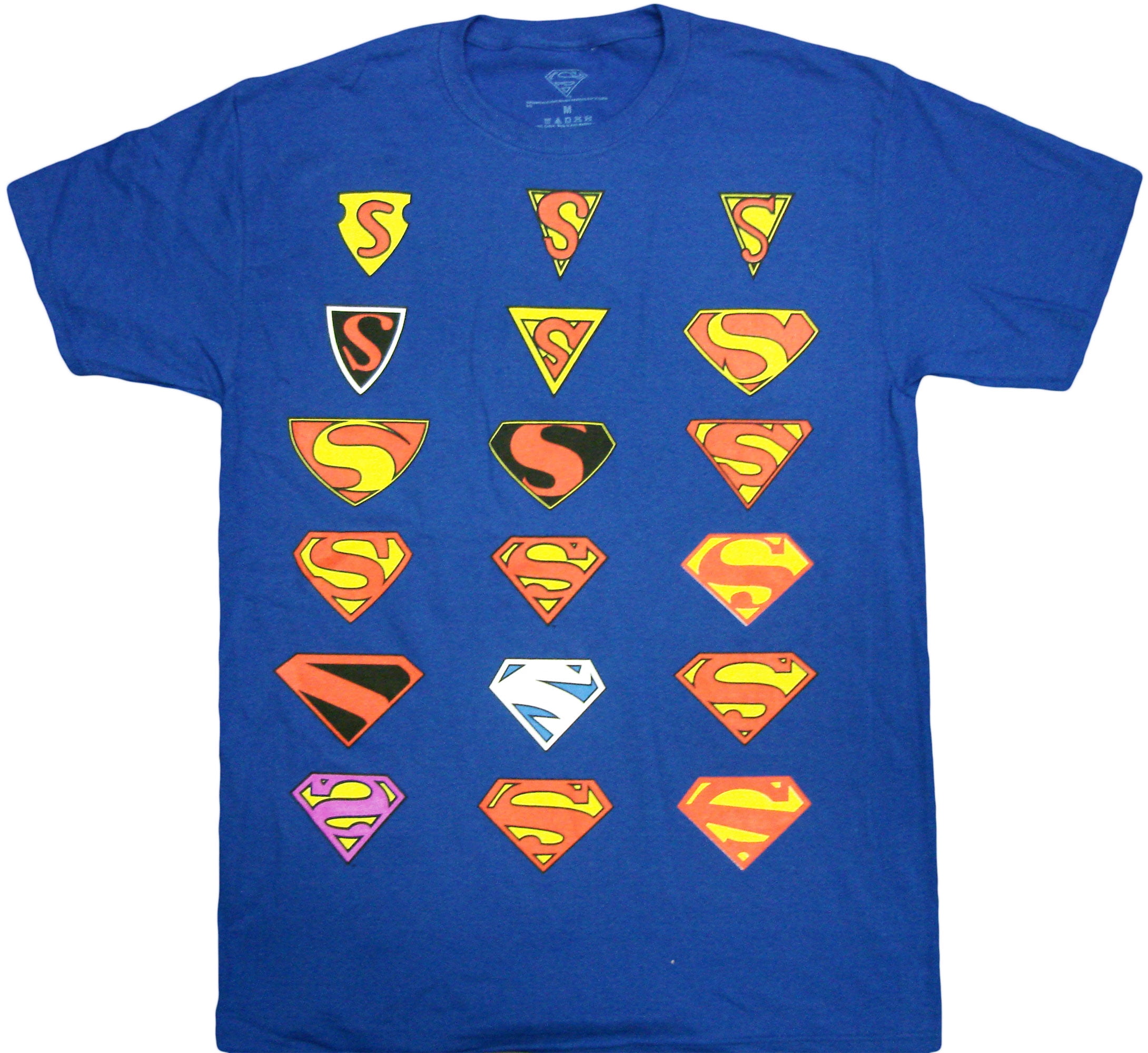 DC Comics the Evolution of History Superman Logo Man Logo Shirt of T- Adult Steel