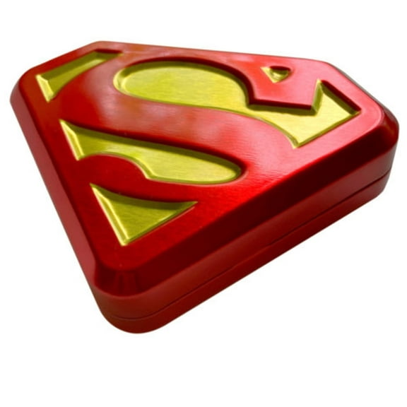 DC Comics Superman S-Shield Tin, 0.6 Ounce of Sour Cherry Flavored Red and Yellow S-shield Candy