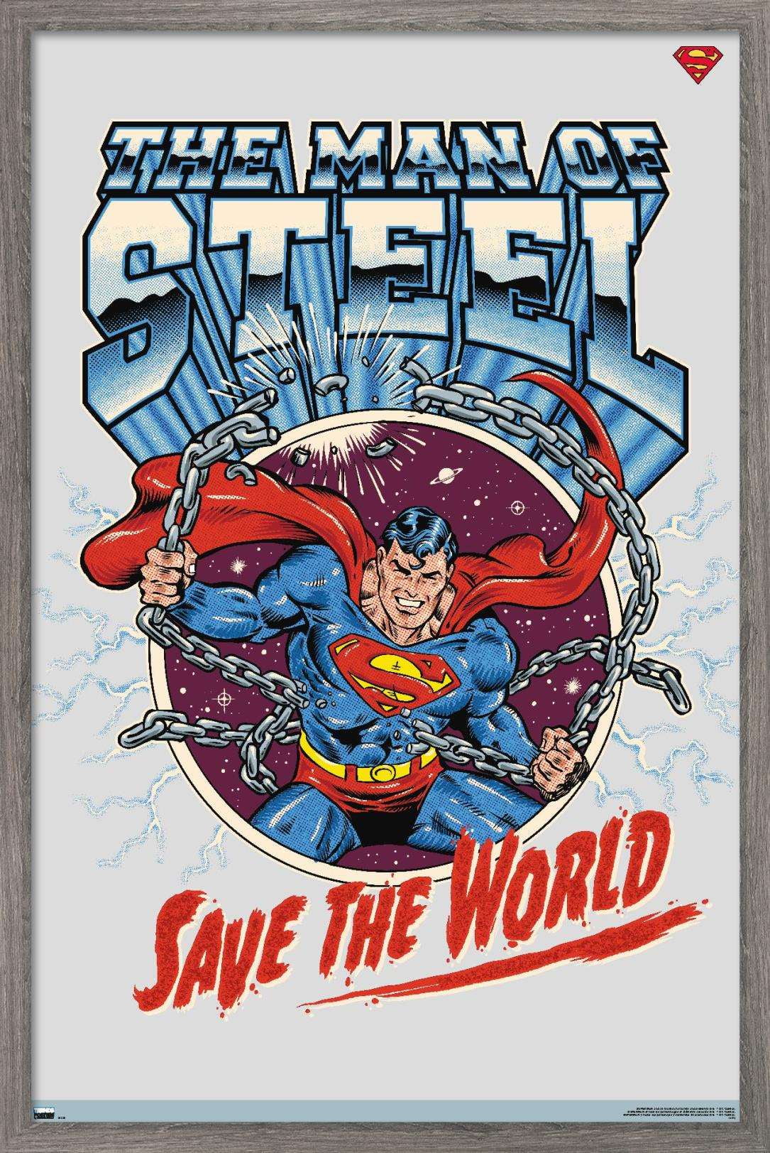 DC Comics Superman - Save the World Wall Poster, 14.725" x 22.375", Framed