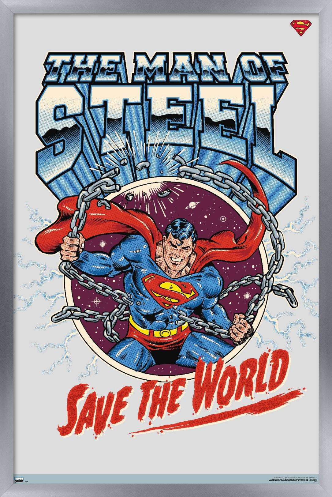 DC Comics Superman - Save the World Wall Poster, 22.375" x 34", Framed