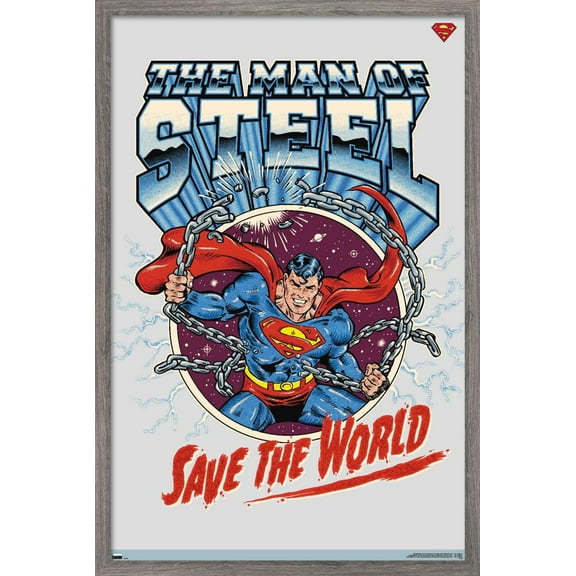 DC Comics Superman - Save the World Wall Poster, 22.375" x 34", Framed