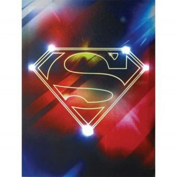 DC Comics Superman Shield Lighted Canvas Art 12 x 16