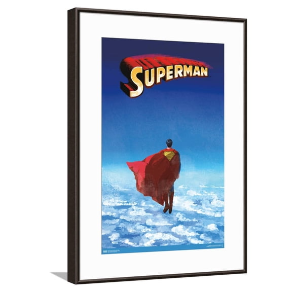 DC Comics Superman - Skyline Clouds Canvas Wall Poster, 14.725" x 22.375"
