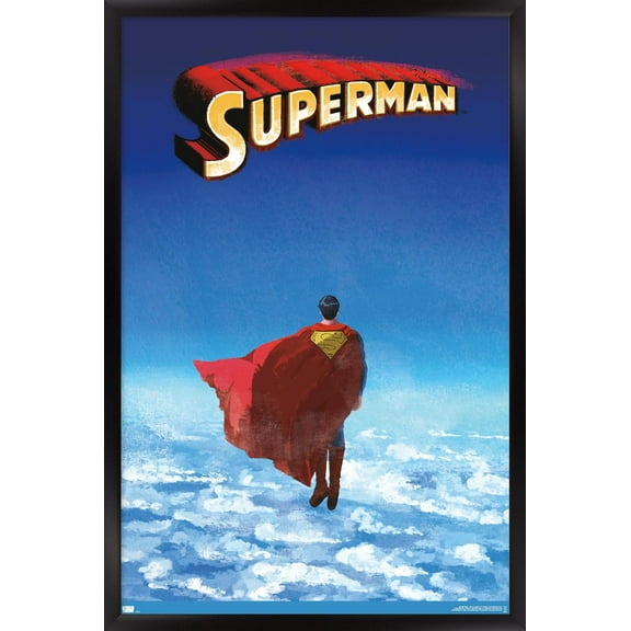 DC Comics - Superman - Skyline Clouds Wall Poster, 22.375" x 34" Framed