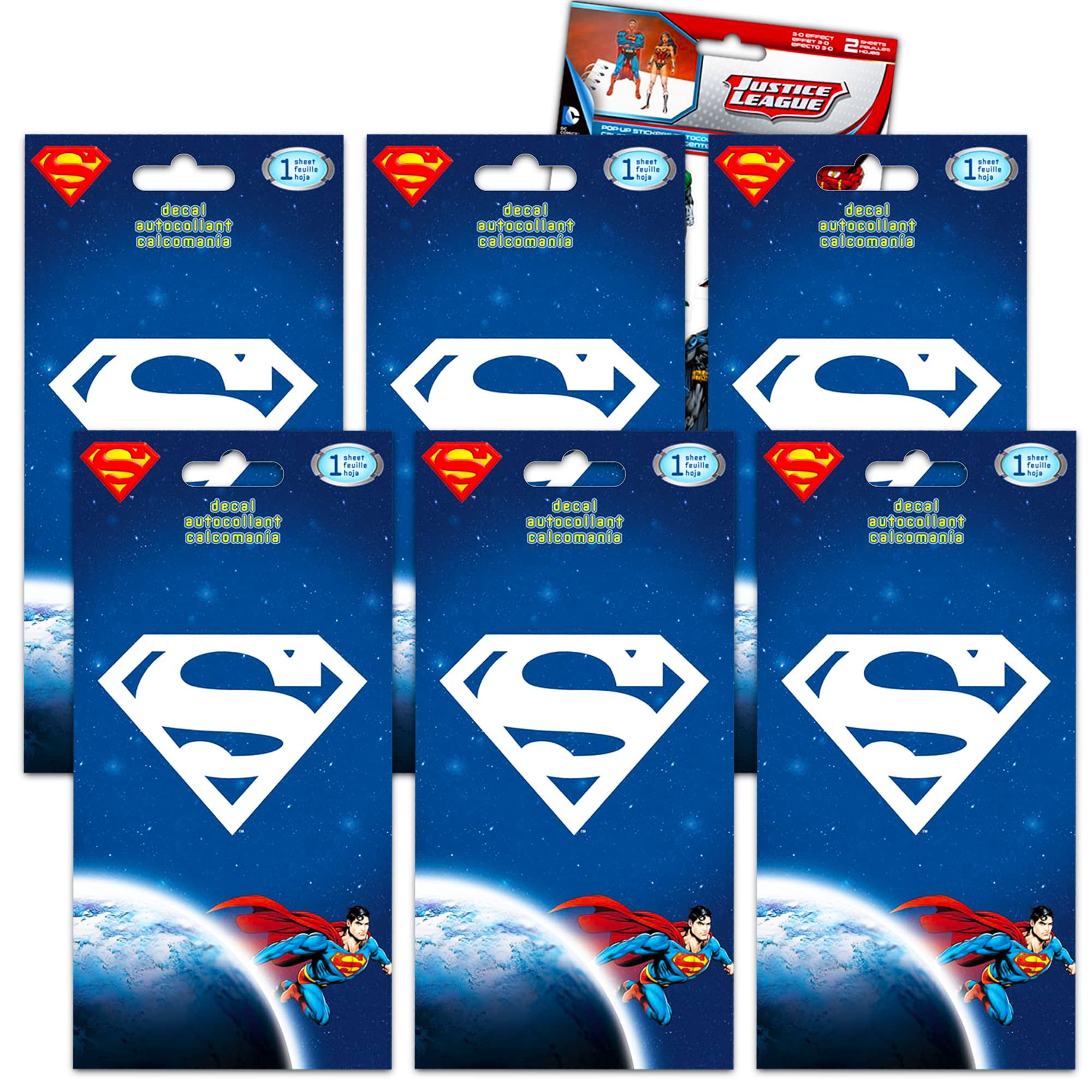 DC Comics Superman Superhero Sticker Set Bundle 6 Large Superman